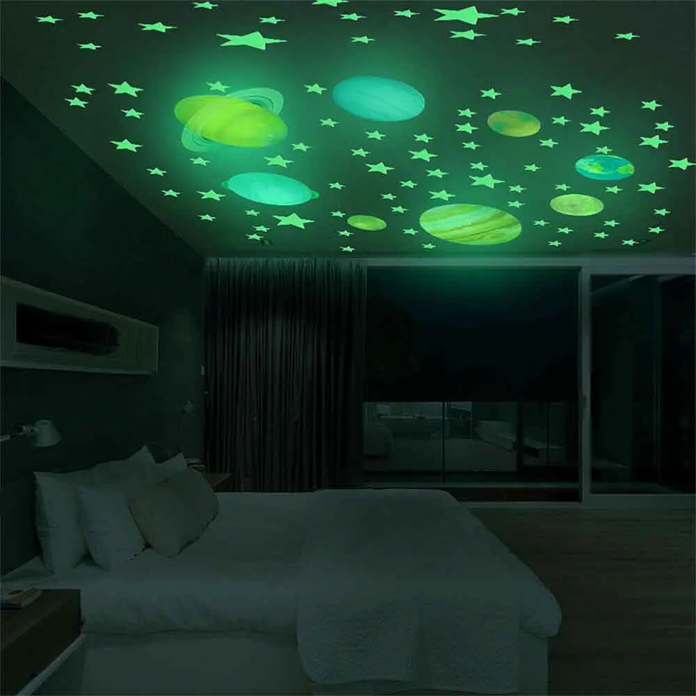 
Glow In The Dark Luminous Stars and Moon Wall Stickers Ceiling Bedroom Deco 