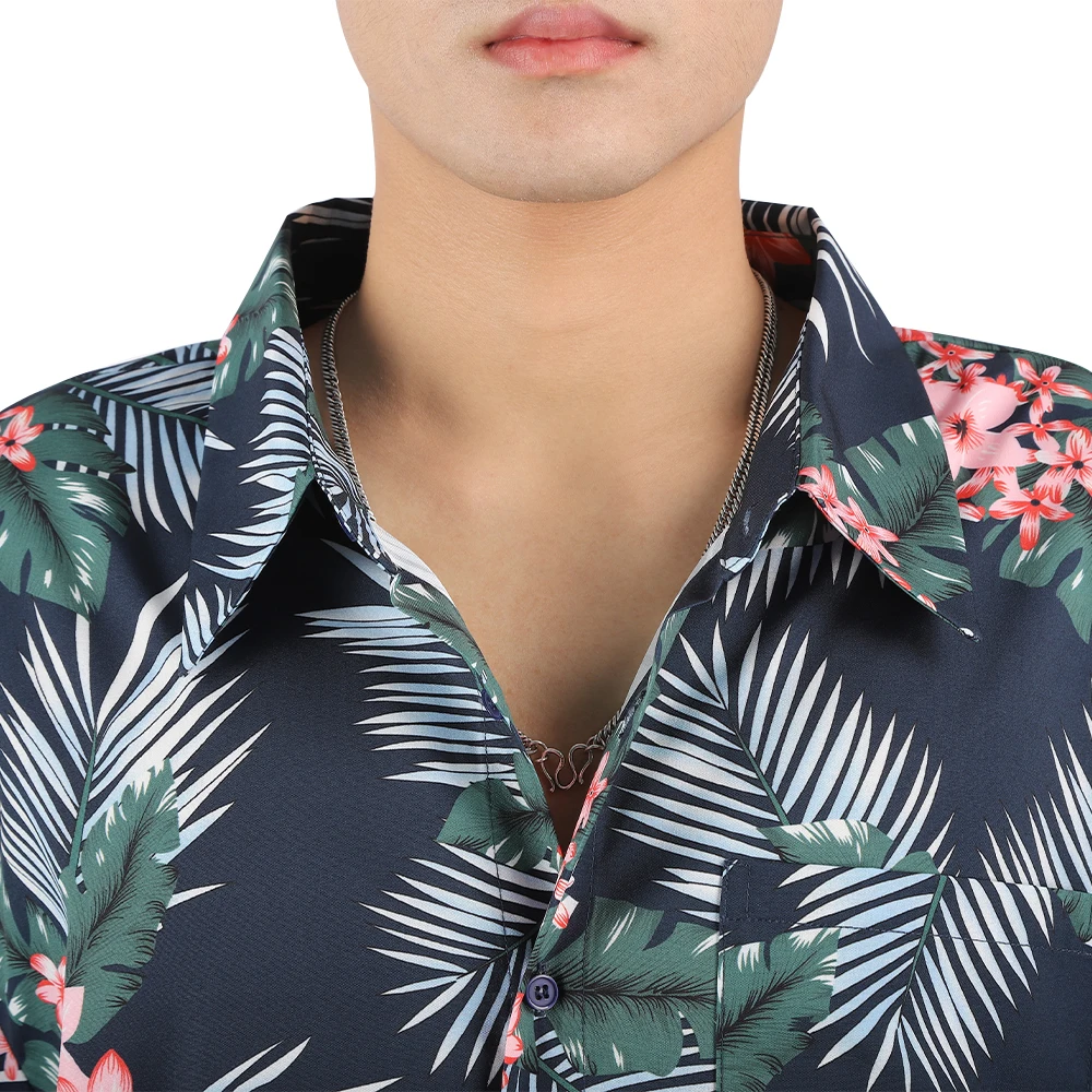  Китайские производители модная дизайнерская мужская рубашка из полиэстера с принтом гавайская одежда