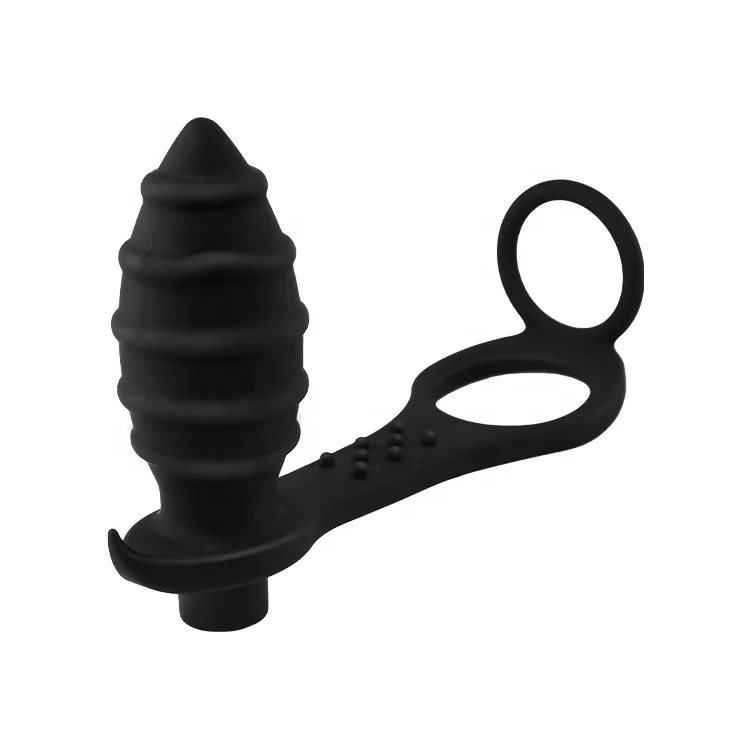 double use adult sex toys cock ring anal plug prostate massager butt plug set silicone vibrating anal toy for men women