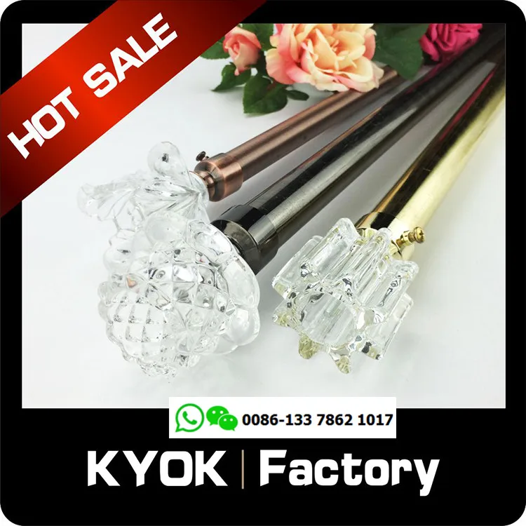 KYOK wholesale Russian market 300cm curtain pole, good quality antique brass curtain pipe, beautiful curtain cornices wholesale