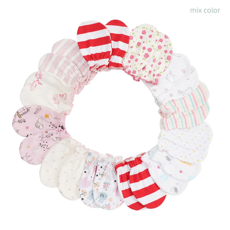 wholesale Cheap Protect  Newborn Infant Mittens Cute Printed Fingerless  baby mittens kids cotton  newborn  gloves