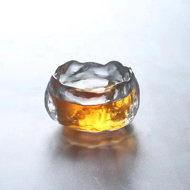 Hot pink clear frosted tea glass custom colored teacup set