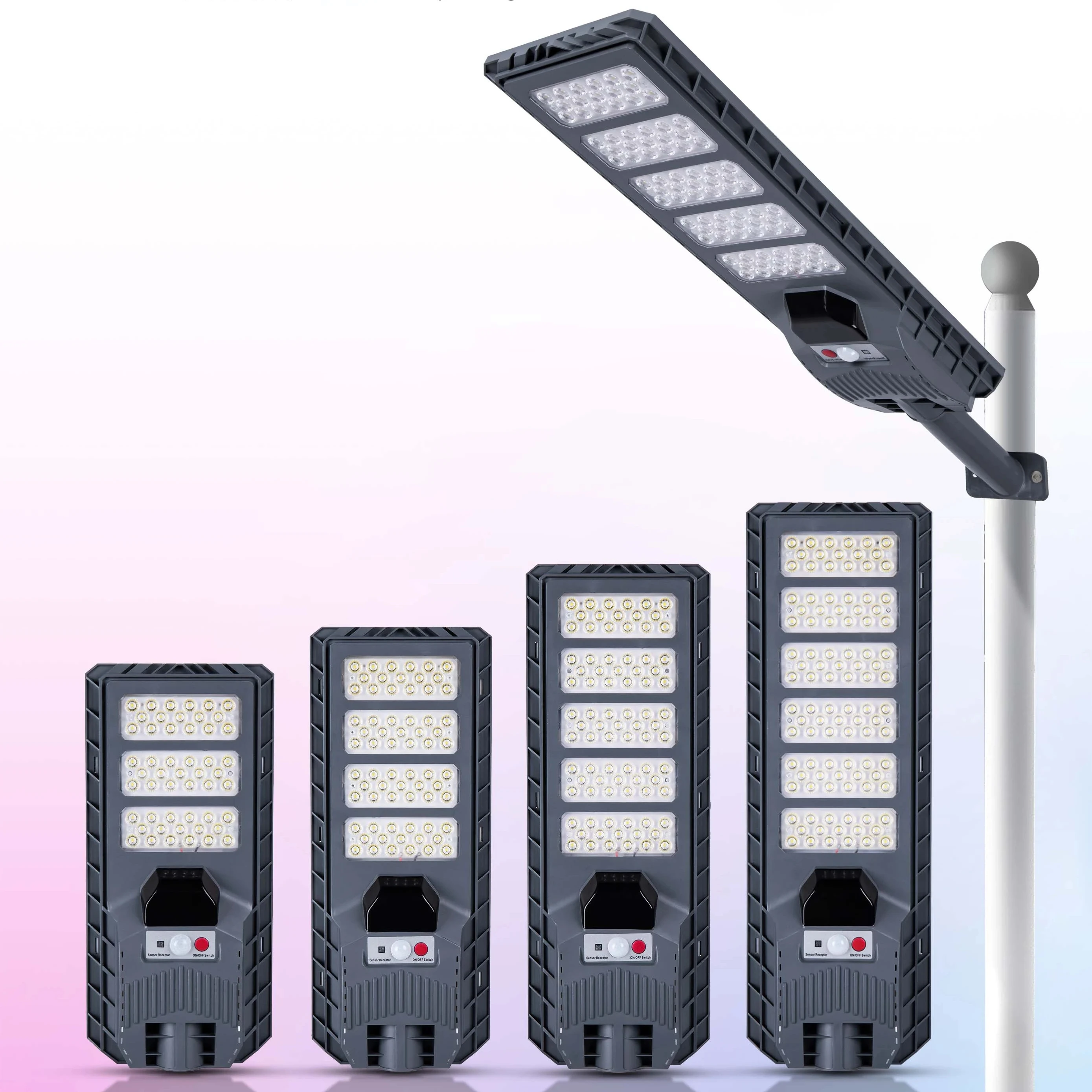 New Outdoor Lighting Solar Street Lamp Landscape Garden Ip66 Waterproof 300W 400W 500W 600W All In One LED Solar Street Light