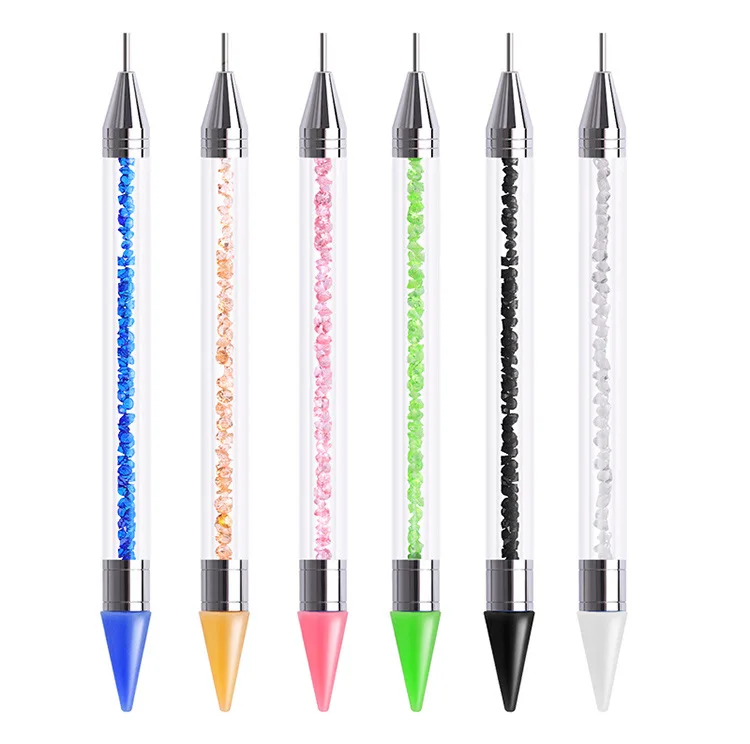 6-color nail dot drill tool acrylic double head dot drill crayon multifunctional wax head dot drill nail pen