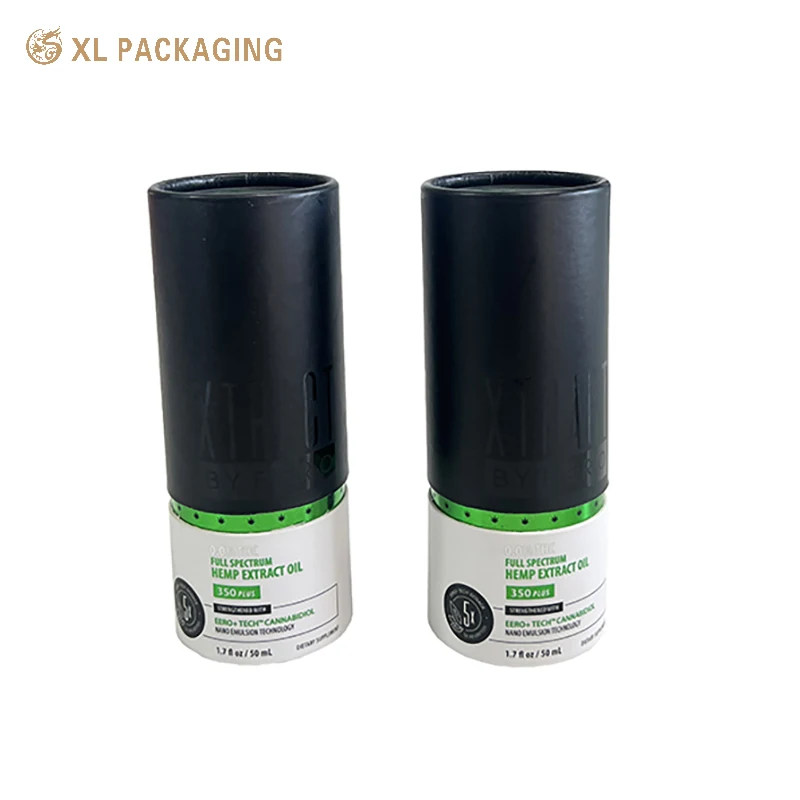 Green Foil Paper Tube for Essential Oil Glass Bottle Plastic Bottle Packaging Cylinder Box for Skin Care Cosmetic Tube Box
