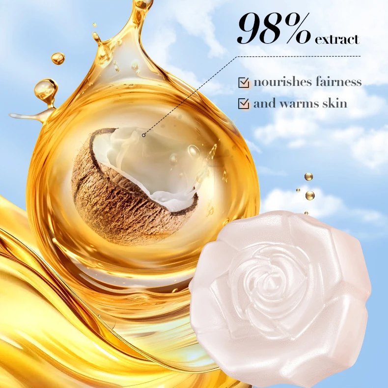 Flower Shape Natural Body Face Hand Glycerin Soap Handmade Bathing Soap with Foaming Net