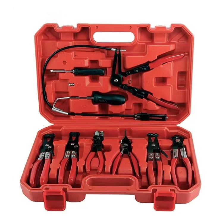 Auto Hand Tool 9Pcs Auto Hose Clamp Ring Plier Set Flexible Wire Cable Type Joint Boot Clamps Swivel Jaw Tool