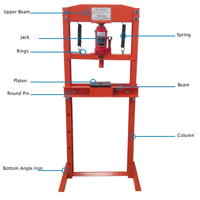 2022 China Manufacturer Wholesale CE/GS/TUV Certification Quality Steel Vehicle Equipment Manual 12 Ton Hydraulic Shop Press
