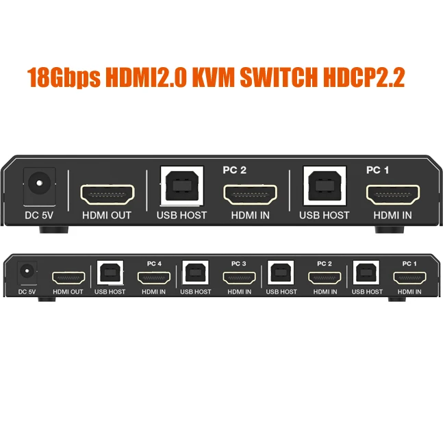18 Гбит/с 4K 4 вход 1 выход KVM переключатель HDMI 2 0 экран мышь USB