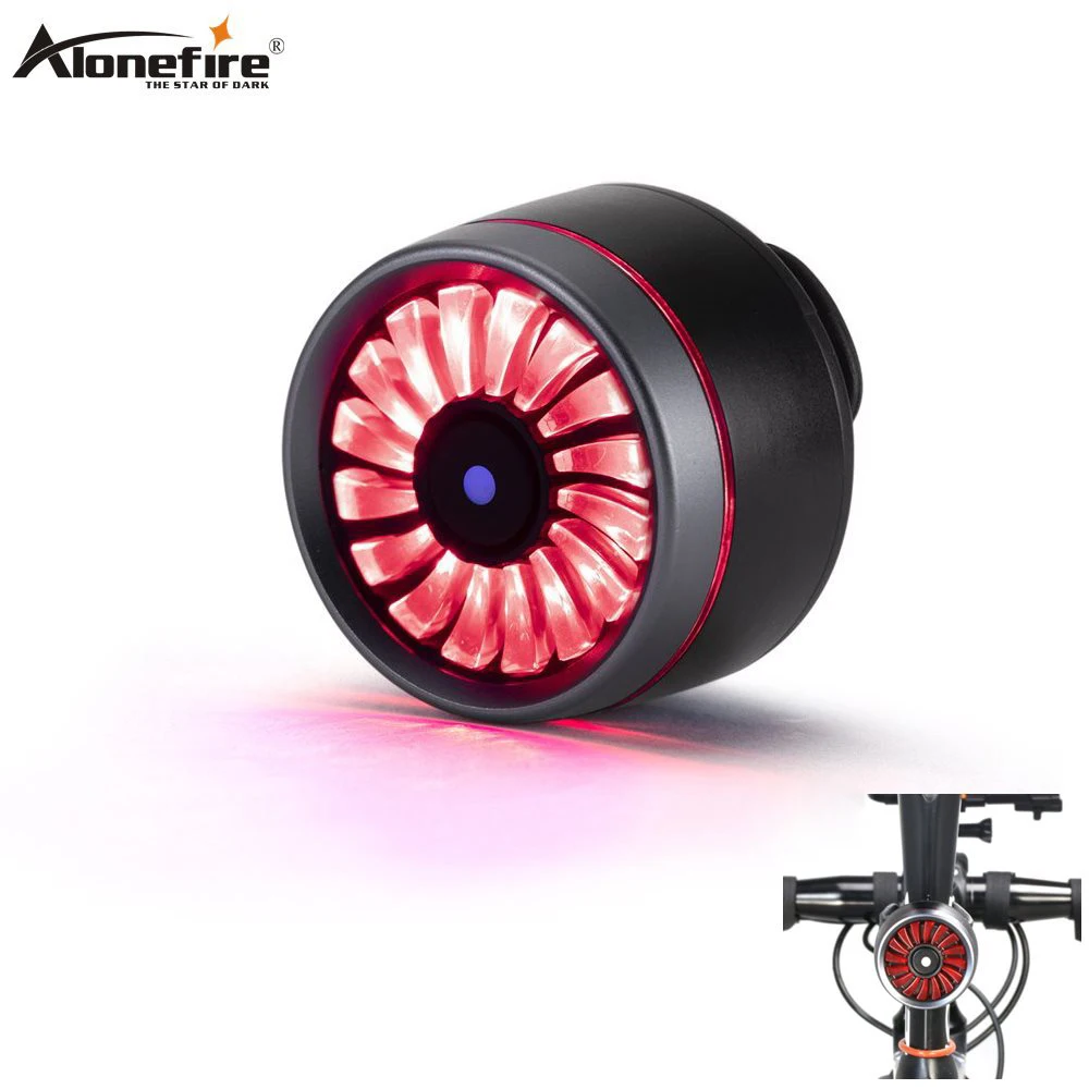 Alonefire T09 Cool LED Bicycle Bike Rear light Auto Start Stop Brake Sensing lamp IPx6 Waterproof USB Charging Cycling Taillight