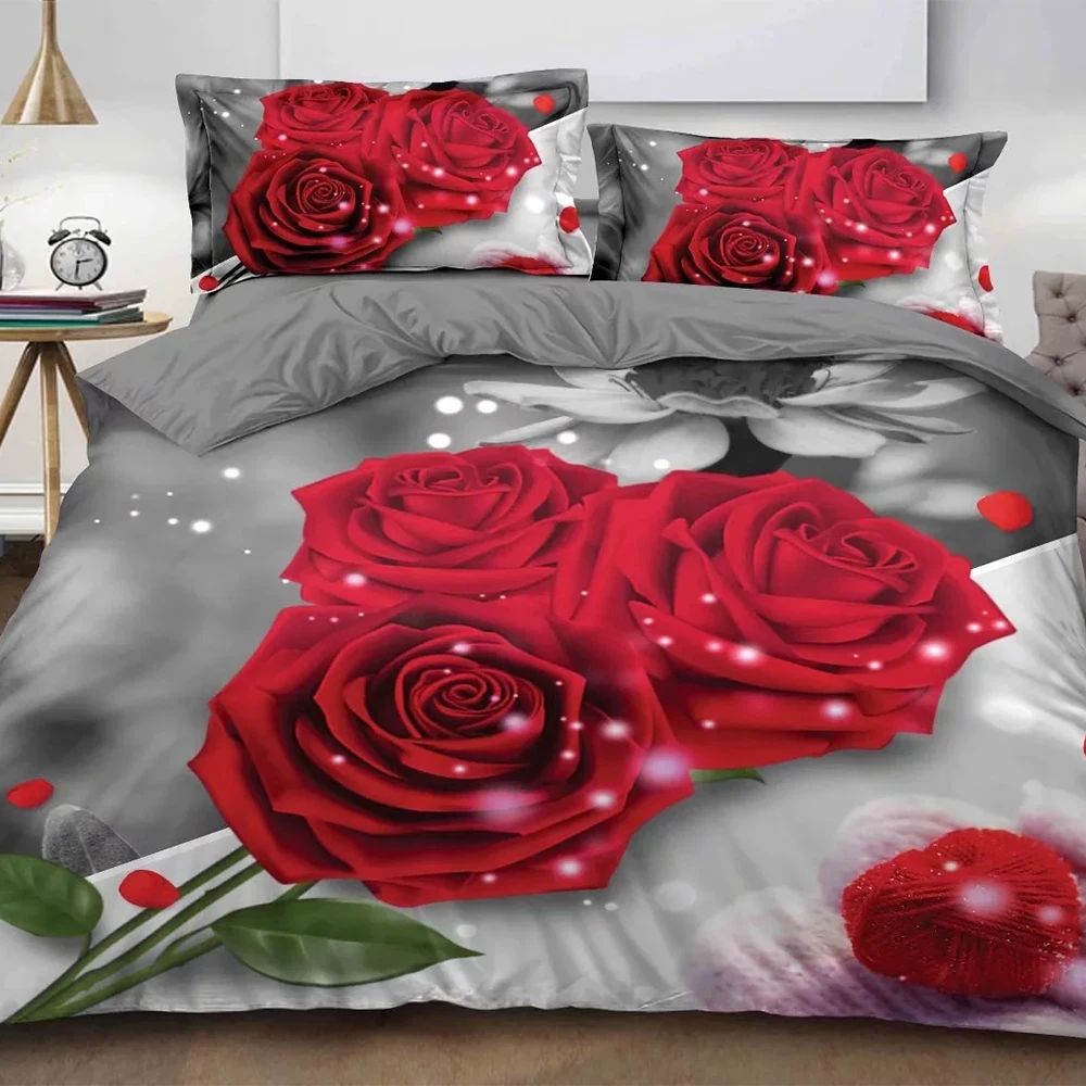 100%Polyester Color Printing duvet cover sets  Bed Sheet Cloth 3D Polyester Fabric Duvet Cover Comforter Set