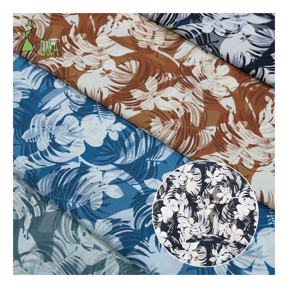 Hawaiian Palm Tree Printed Fabric Poplin Cotton 100%Cotton Fabric For Garment