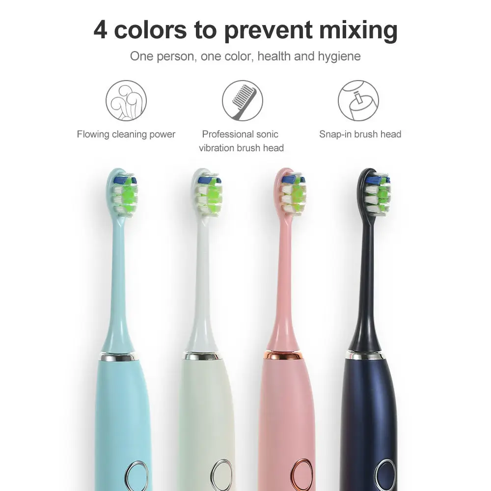 Portable Best Travel Whitening Sonic Toothbrush IPX8 Waterproof Smart Timing Electric Toothbrush