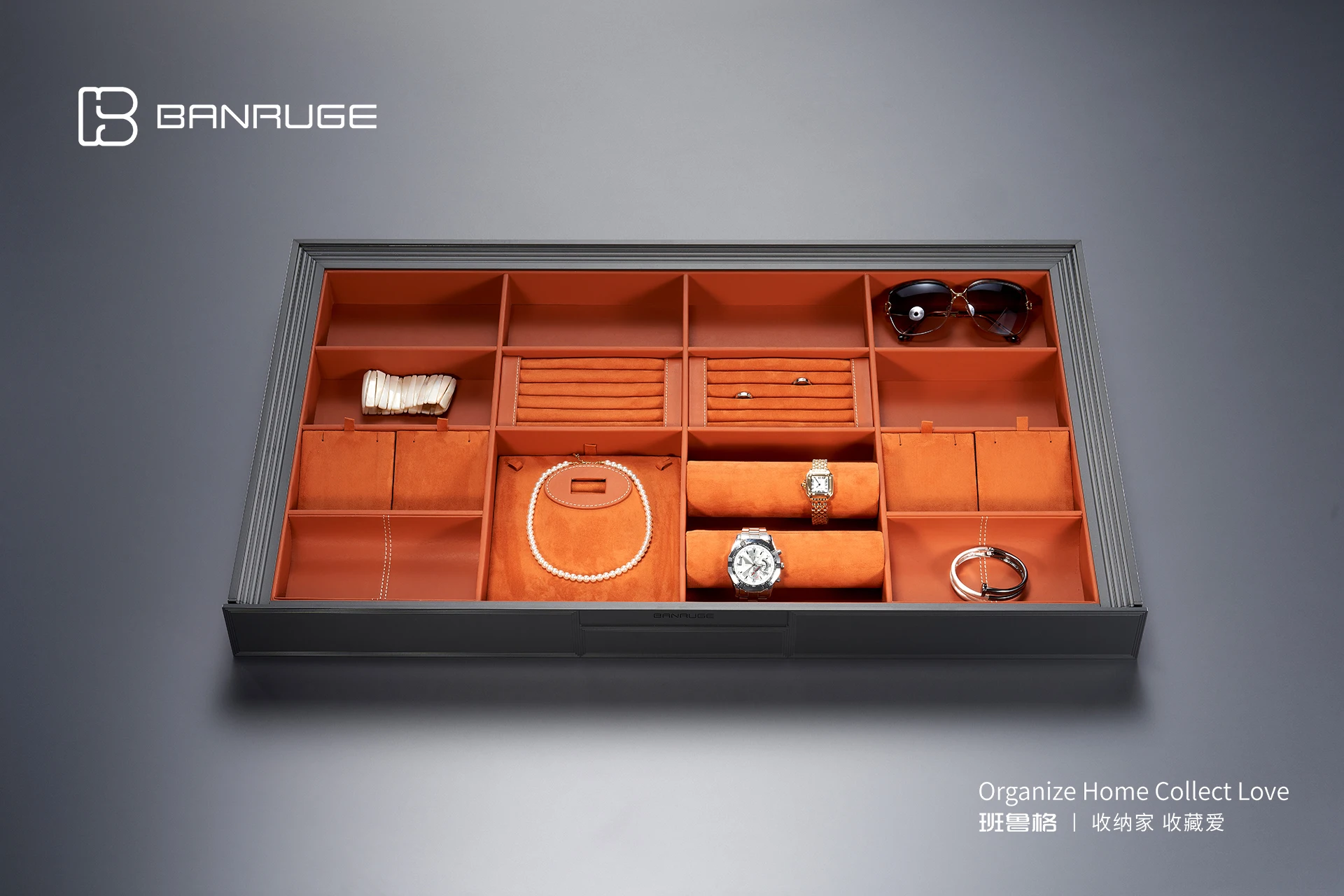 BANRUGE High-End Furniture Leather Wardrobe Closet Storage Pull Out Baskets Organizer Accessories