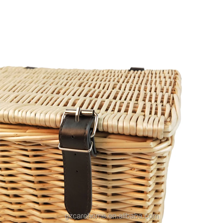 Wicker Craft Handmade Wholesale Willow Hamper Set Woven Wicker Gift Storage Picnic Basket Customized Design