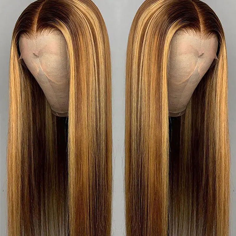 Парики из натуральных волос с эффектом омбре, 13x4