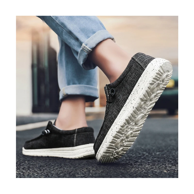 Customised boat shoes comfortable canvas trendy shoes zapatillas vintage slip on loafer for man