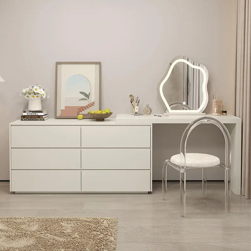 wooden mirrored dressing table luxury dressing table for bedroom vanity makeup coiffeuse avec miroir