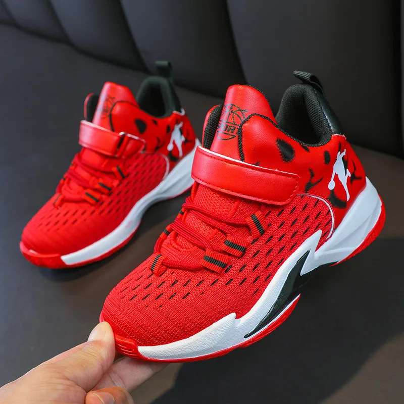 Детская Баскетбольная обувь новинка осень-лето 2021 спортивная обувь для мальчиков сетчатая дышащая обувь для мальчиков среднего и большого размера