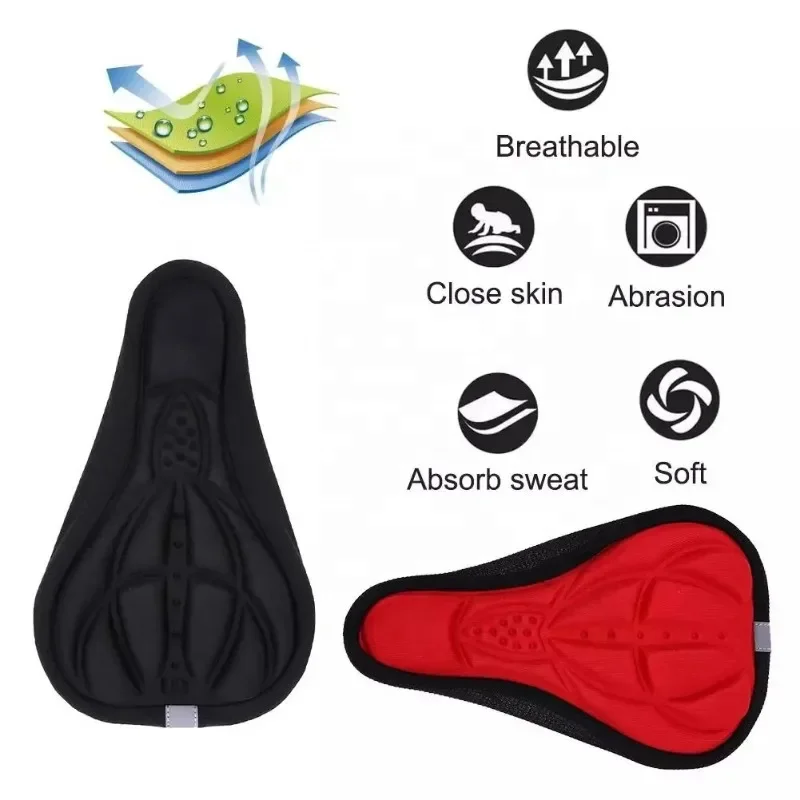 3D Bicycle Saddle Cycling Seat Pad Soft Cover Comfort Breathable Sponge Foam Bike Seat Cover Cushion Mtb Equipment Accessories