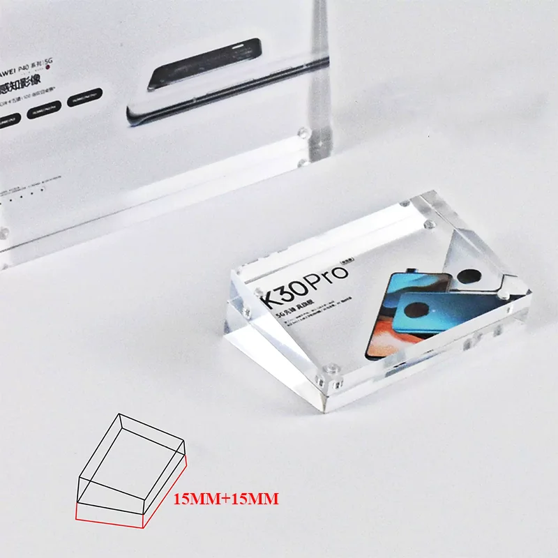 3.9*3.9 inch Ecofriendly Desktop Double Magnetic Acrylic Sign Holder Price Label Card For Markets Events