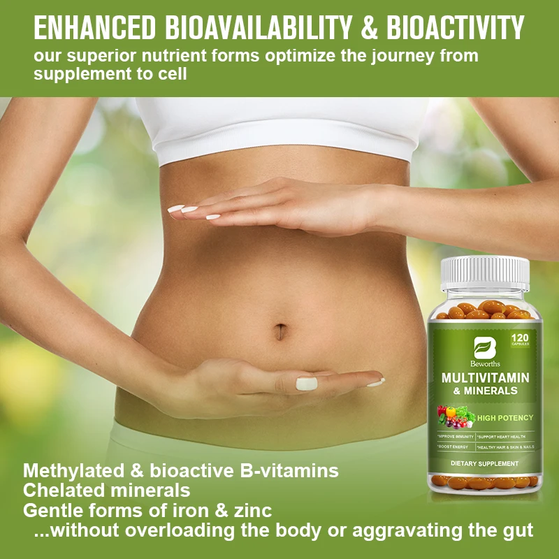 Beworths 60pcs Vitamin B Complex Capsule Stress Relief Softgel Capsule