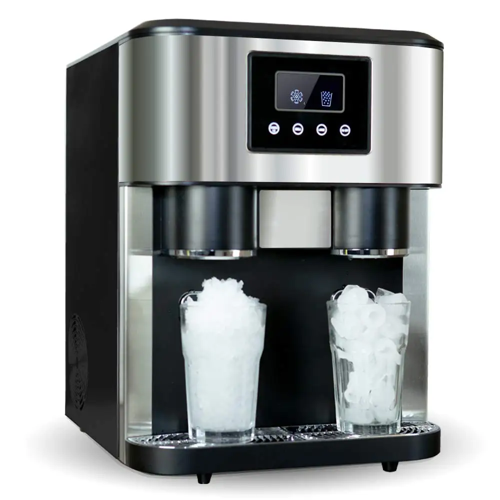 Automatic 15kg Household Portable Ice Maker & crusher 2 Size Ice Cubes Self Cleaning Ice Making Machine Home Use Party ETL CB CE