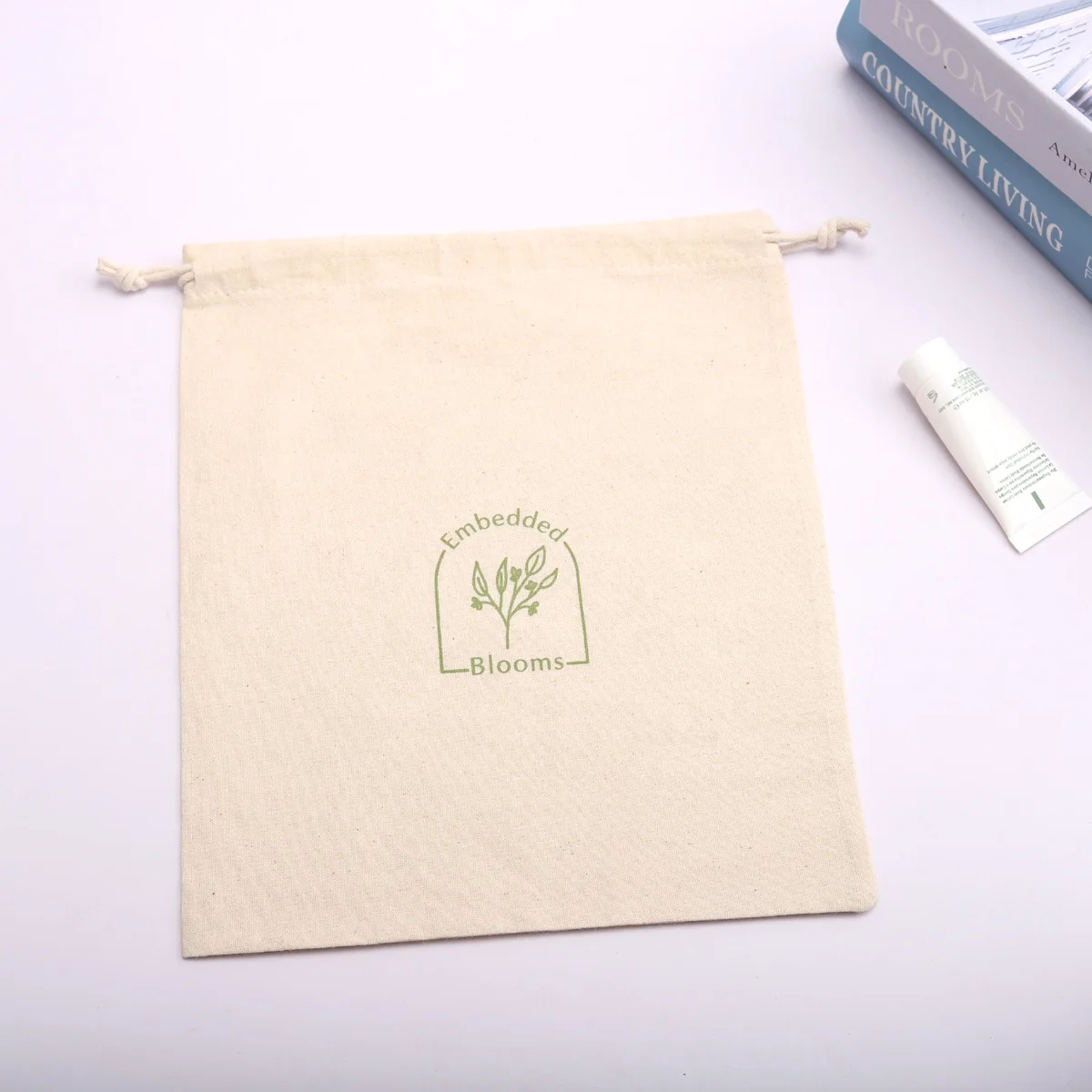 Custom Organic Cotton Drawstring Hangover Kit Shoe Hair Dryer Storage Bags High Natural Reusable Muslin Shopping Gift Dust Pouch