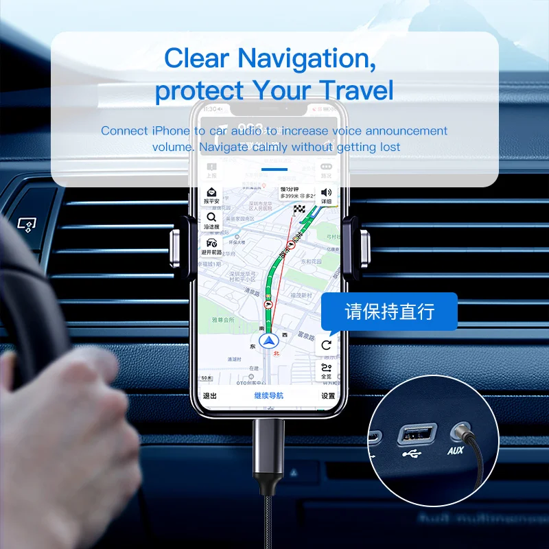 For iPhone 3.5mm Jack Aux Cable Car Speaker Headphone Adapter for iPhone 14 13 12 11 Pro Audio Splitter Cable for iOS 14 Above