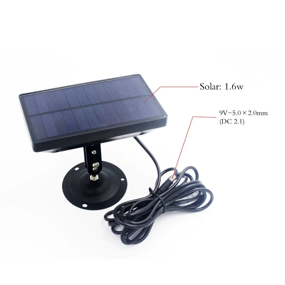 Solar Panel Charger External Powered Power Supply for 9V 12V Suntek Hunting Camera Photo Traps HC900 HC801 HC700 HC550 HC300
