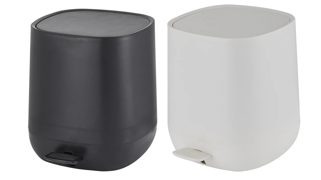 5L bathroom plastic trash bin pedal bin with soft closing