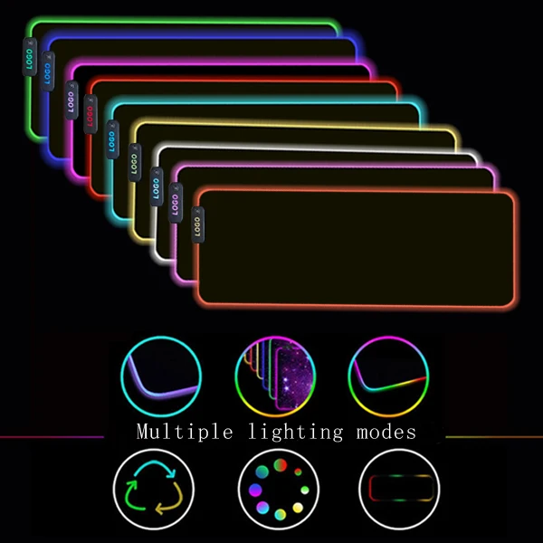 New 2023 RGB mousepad with custom logo and logo can also shine gaming mousepad logo