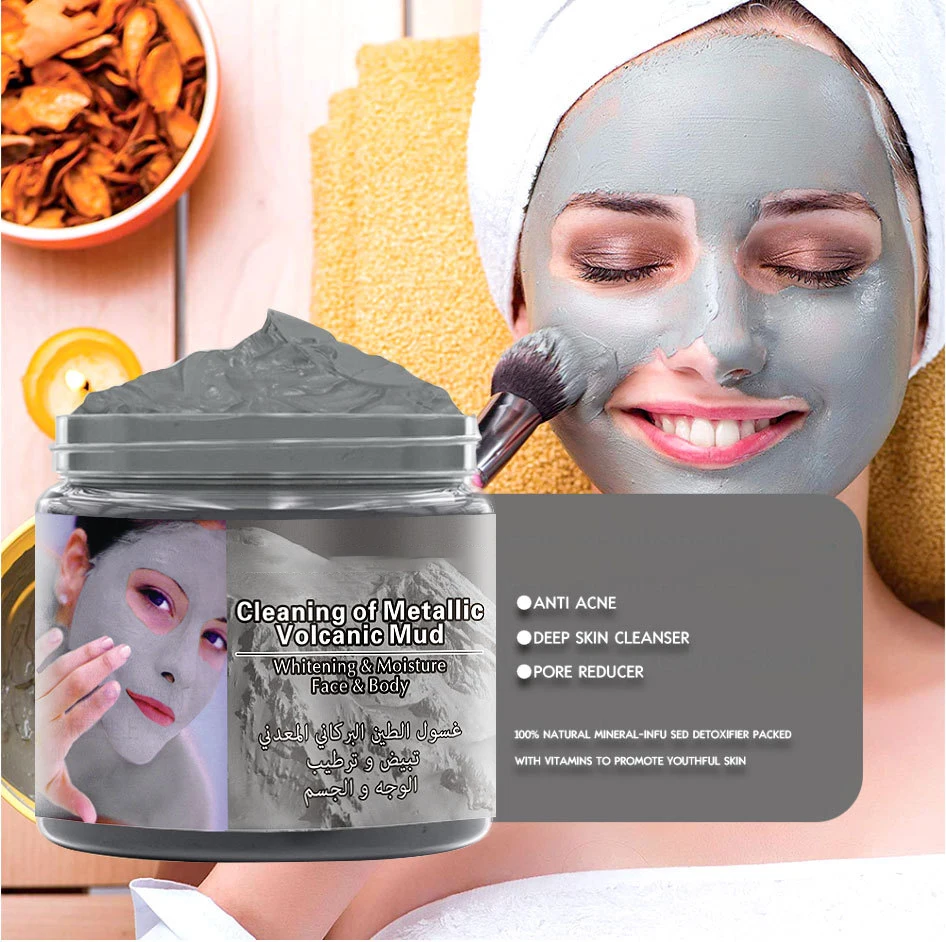Private Label Natural Clay Facial Mask Volcanic Dead Sea Mud Mask for Face and Body