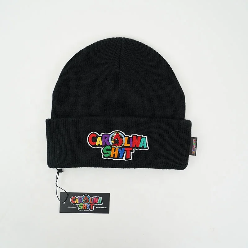 winter hats Unisex Acrylic Pullover Warm cuff beanie custom logo printed knit beanie cap  jacquard beanie hat