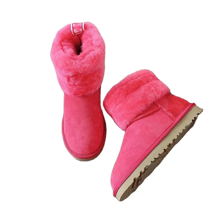
classic warm sheepskin fur lined snow boots winter luxury snow boots shoes for women 