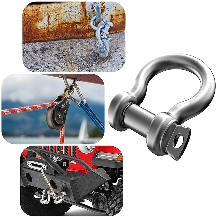 20 Ton G2130 european type large brass carabiner d bow staples shackles nut and bolt with screw pin