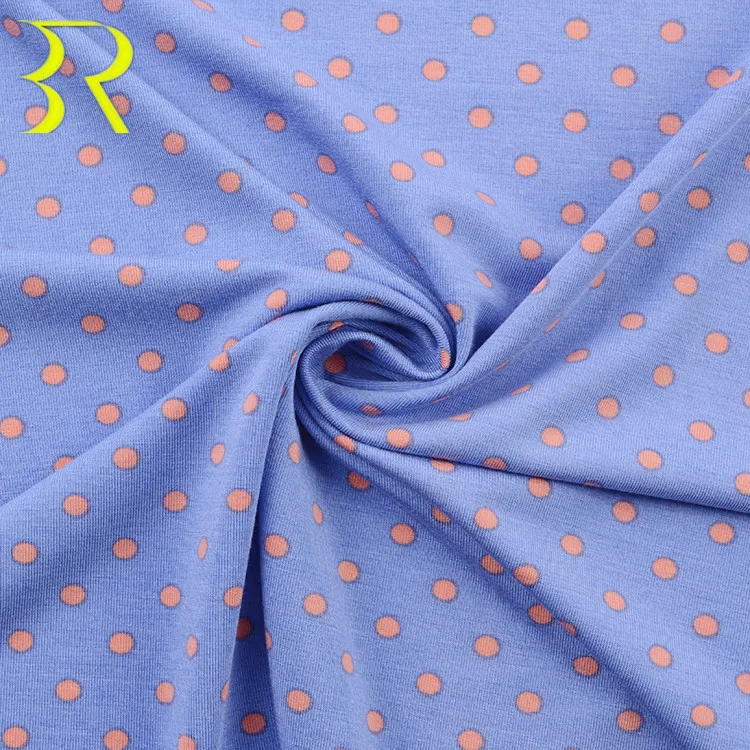 Eco-friendly Anti Bacterial Cool Feeling Knitted Lenzing Micro Modal Spandex Dots Printing Fabric For Underwear