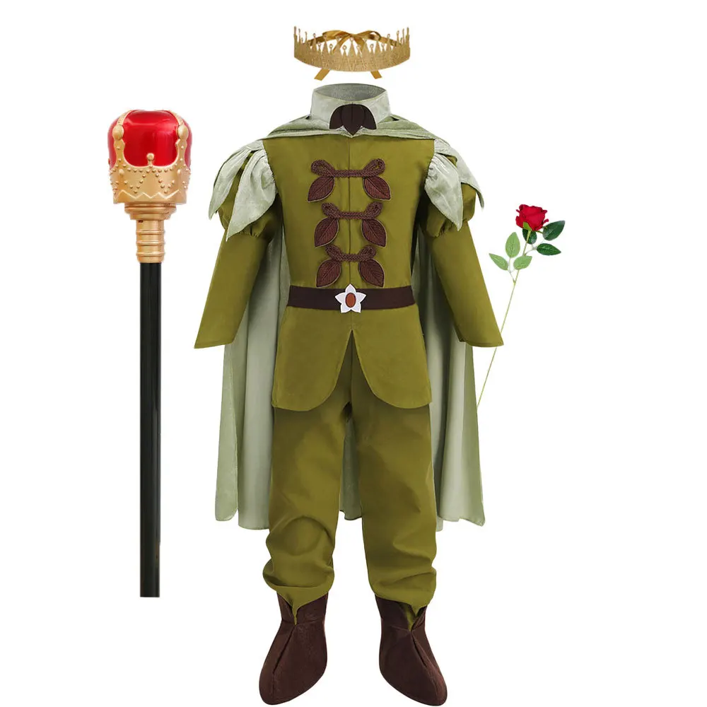 School Boy Stage Performance Outfits Kids Carnival Party Anime Disguise Halloween Frog Prince Costume