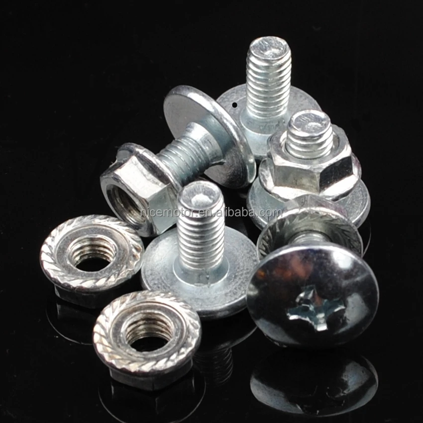 6 * 12mm big head bolt + nut for fixing DIY mushroom umbrella bolt with ATV motorcycle scooter beach bike shell
