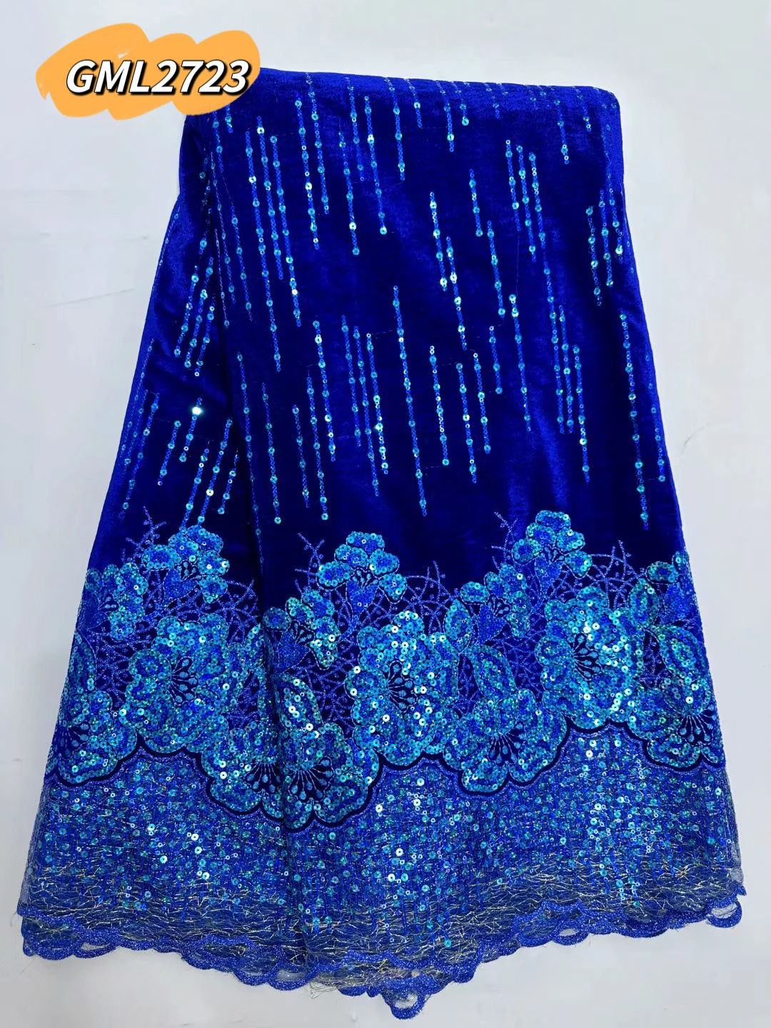 inmyshop 2023 African Sequins Velvet Lace Soft with beads High Quality Stretch Embroidery Nigerian Lace For Bridal Dress Made