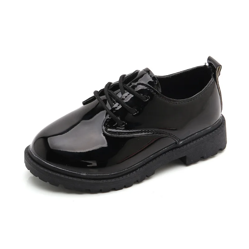 
Students Performance Autumn And Winter Kids All-match Show Black Leather Shoes For Boys And Girls 