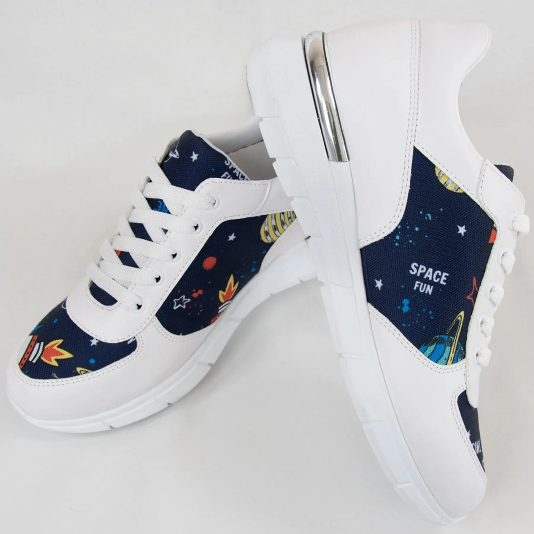 Sports Shoes  Navy Blue Planet Patterned Orthopedic Medical Sports Shoes  Sports Doctor Sneaker Medical Lacing