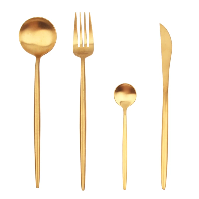 High Quality gold plated cutlery sets,18/10 Stainless Steel colored flatware sets
