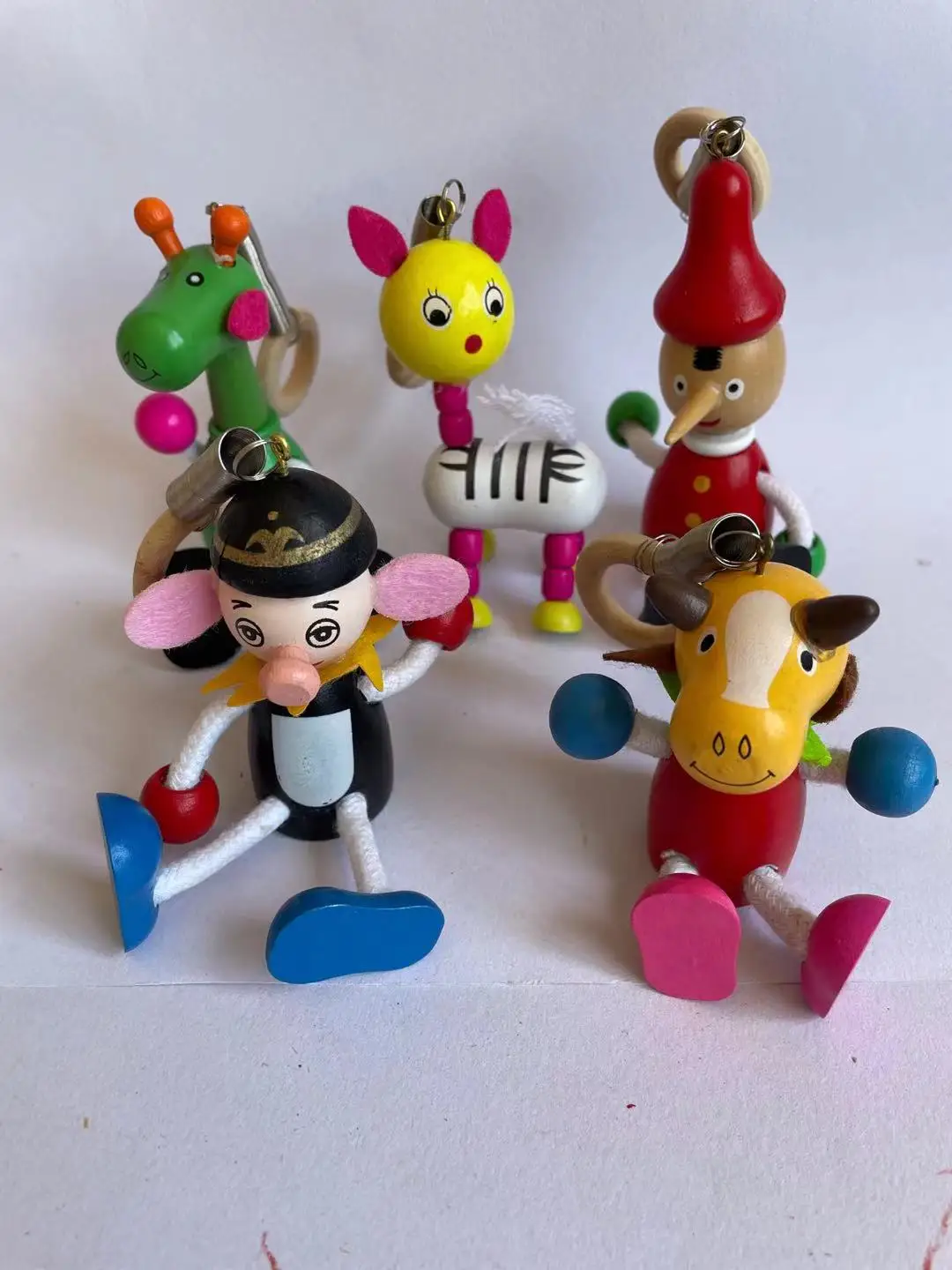 2021 Durable kids educational toys 9.5*3.8cm wood toy arts rocking spring man wood toys for kids