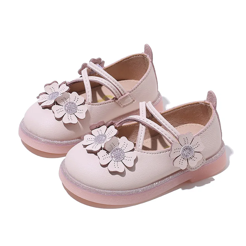 
pink flower light toddlers girl dresses and baby dress shoes 