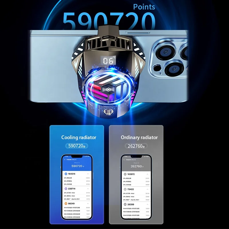 Portable K10 Mobile Phone Cooler Fan Radiator Smartphone Handle Cooling Fan For Gaming Live Streaming