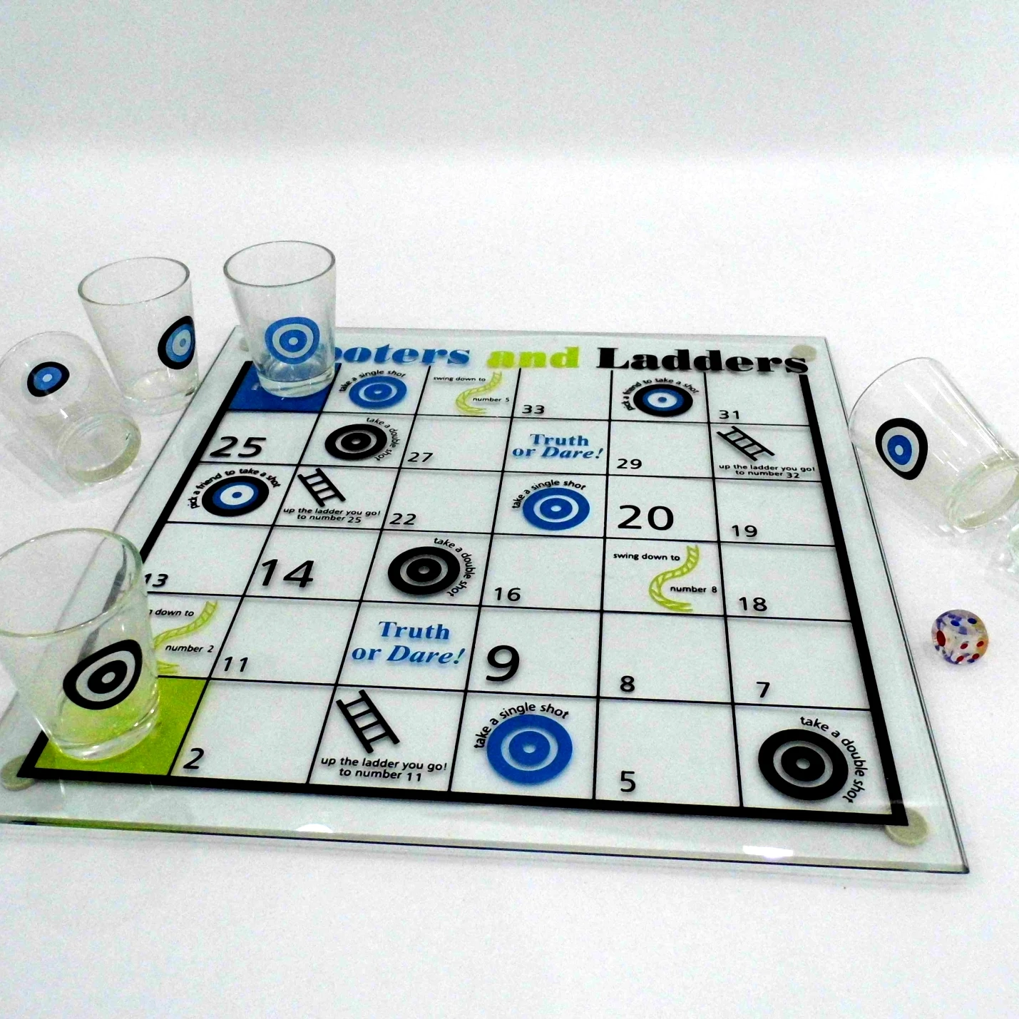 LANDER-MAN Drinking Chess Games Snakes and Ladders Shot Glasses Drinking Games