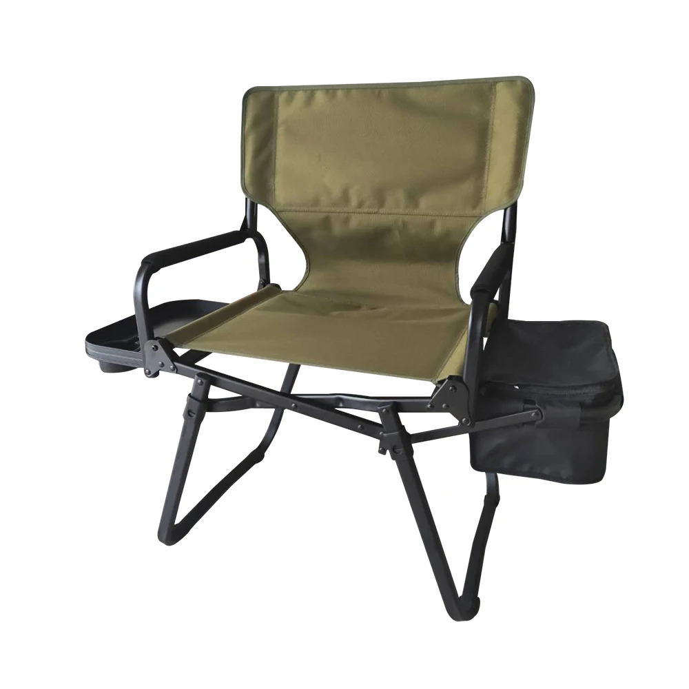 Onwaysports outdoor Aluminum portable luxury camping director chair with side table and cooler bag