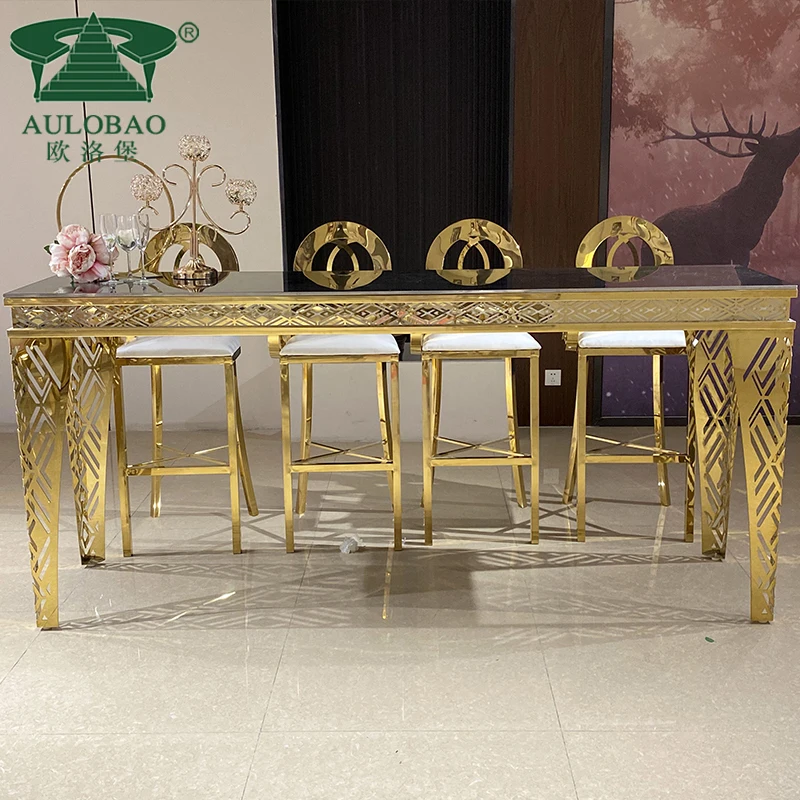 New bar stools high chair golden stainless steel long leg chair for sale