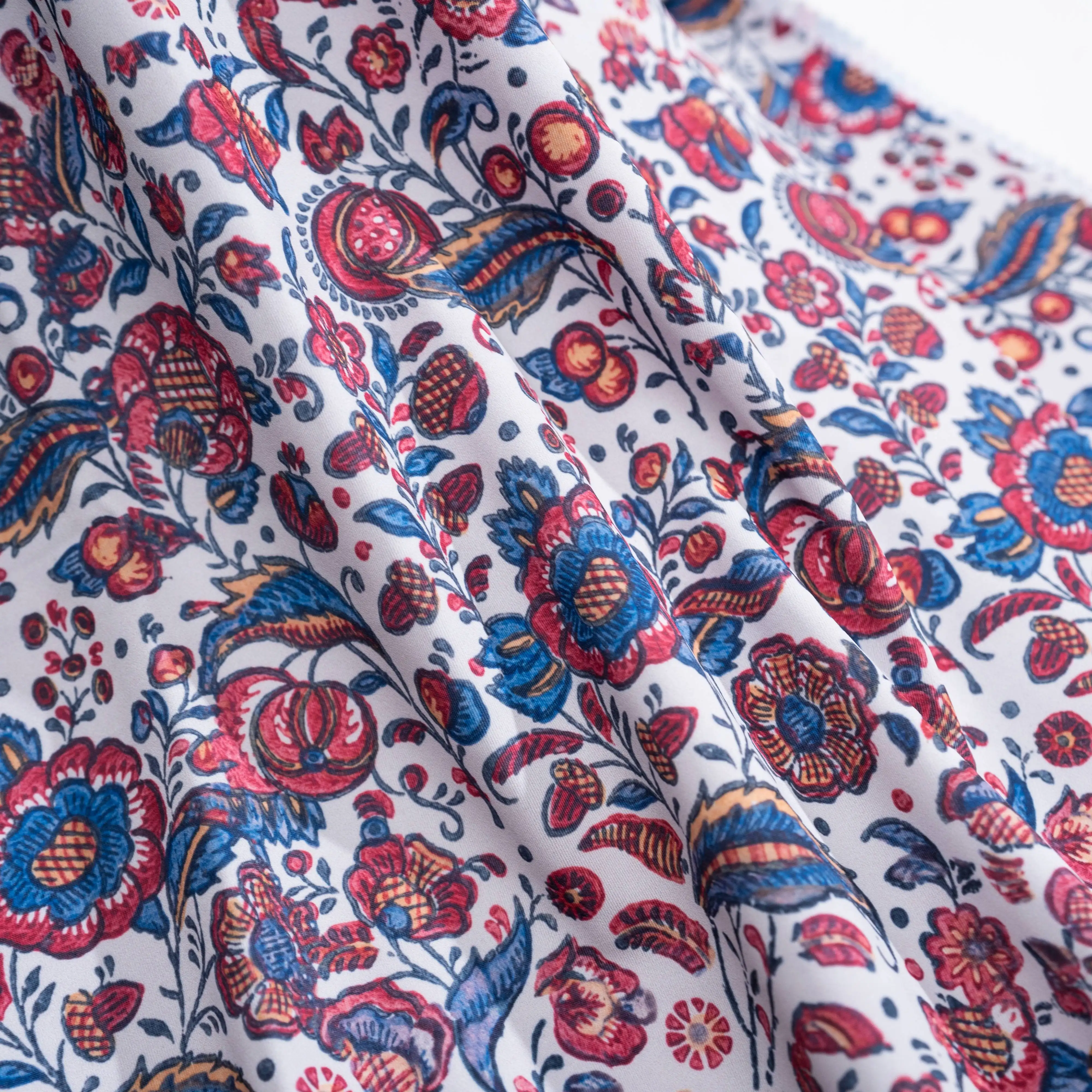 8039 Custom Digital Printing Fabrics Wholesale Women Silk Satin Polyester Spandex Fabric Satin Floral Fabric For Clothes